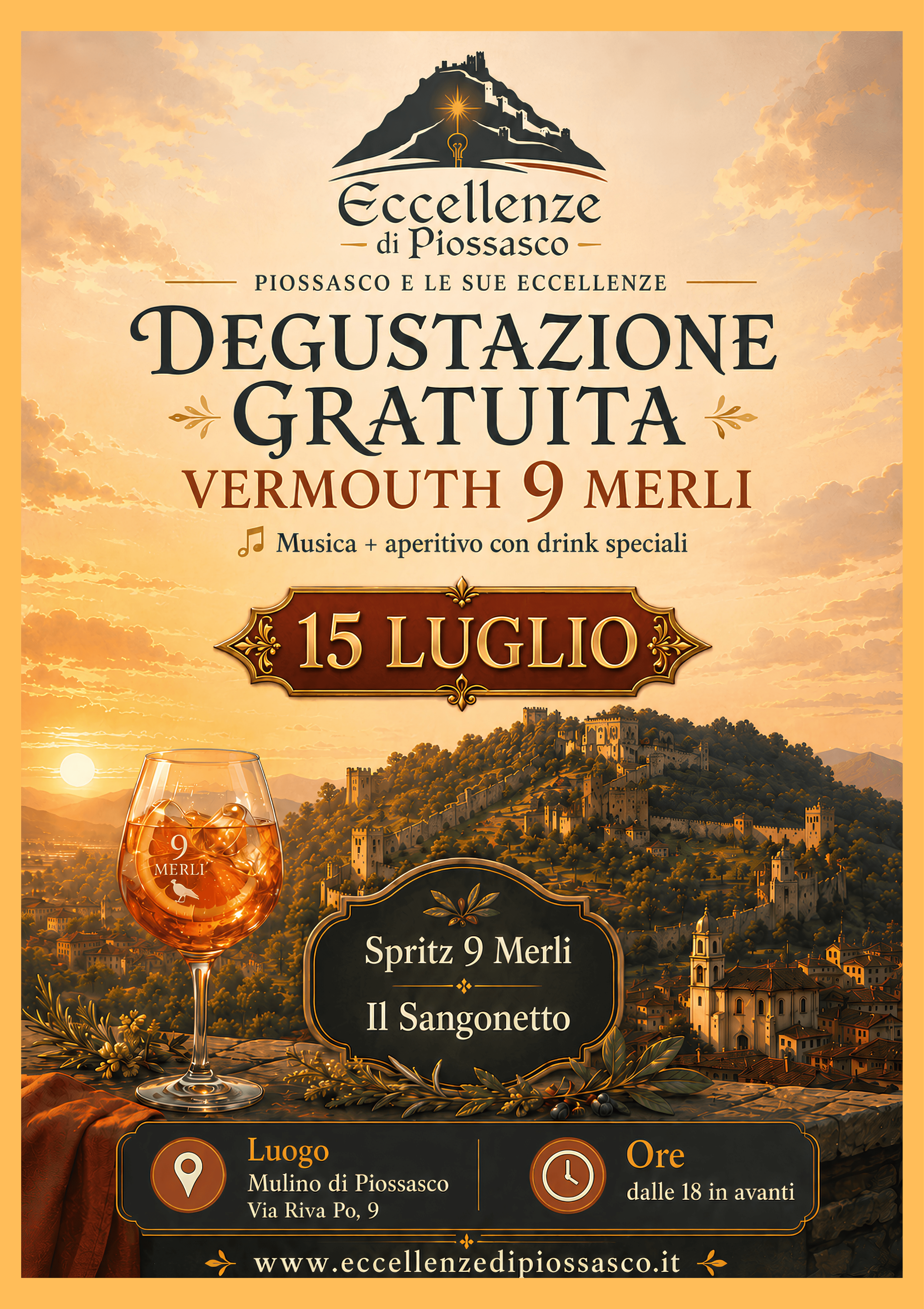 Locandina dell'evento del Vermouth 9 Merli